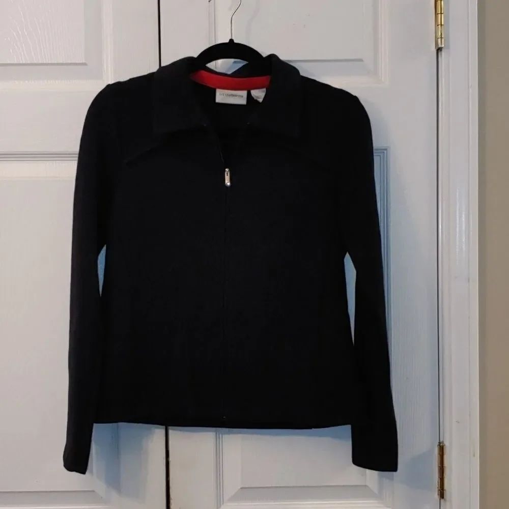 LizΒ Claiborneβblack zip up jacket SzβM